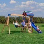 Backyard Discovery Bay Pointe wooden backyard playset and swing set