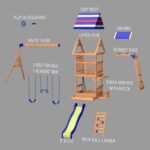 Backyard Discovery Beach Front wooden playset exploded assembly view