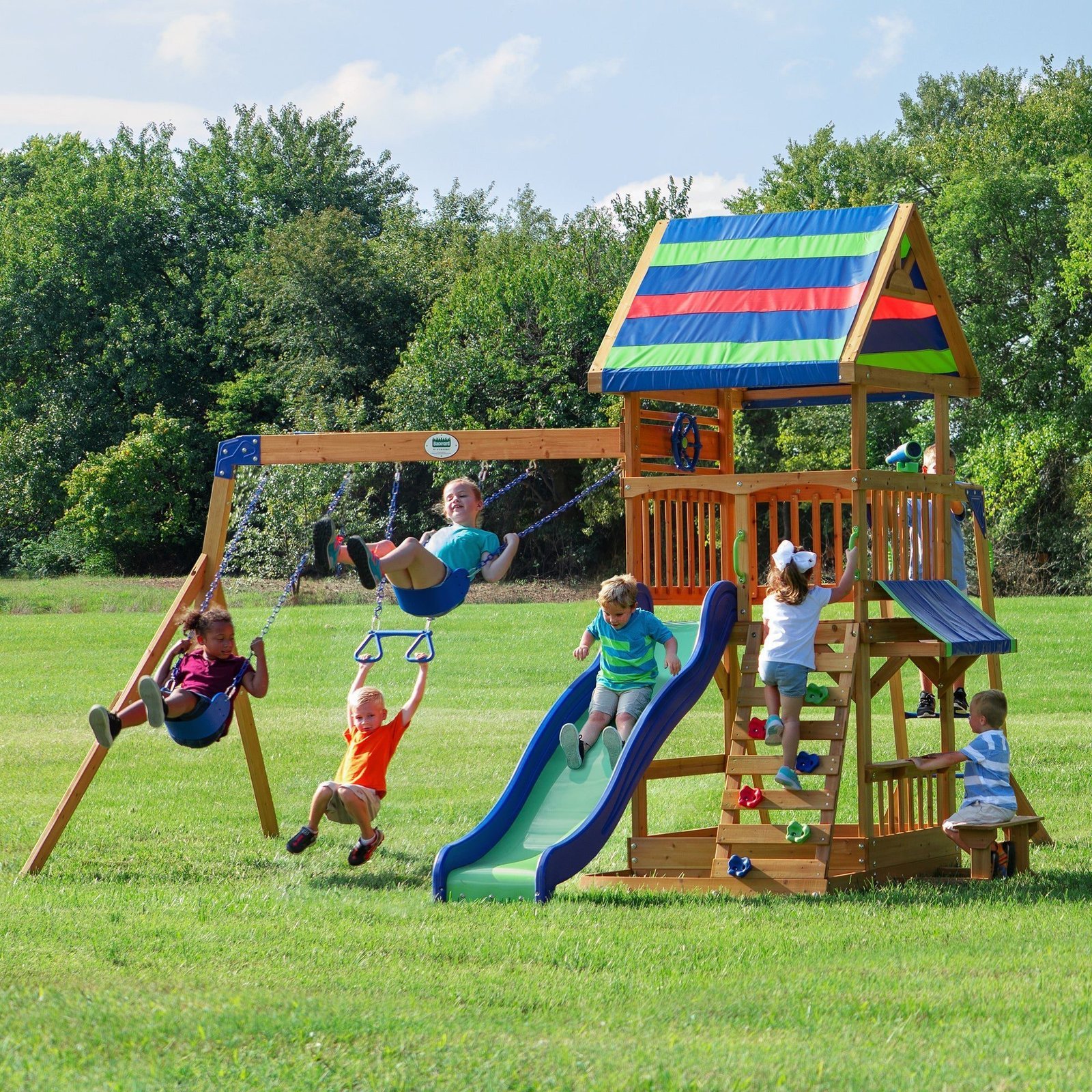 Beach-Front-Main-Outdoor.jpg Backyard Discovery Beach Front wooden backyard playset and swing set