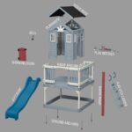 Backyard Discovery Beacon Heights cedar playhouse exploded assembly view