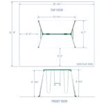 Heavy-Duty Big Brutus Metal A-Frame Swing Set dimensions diagram