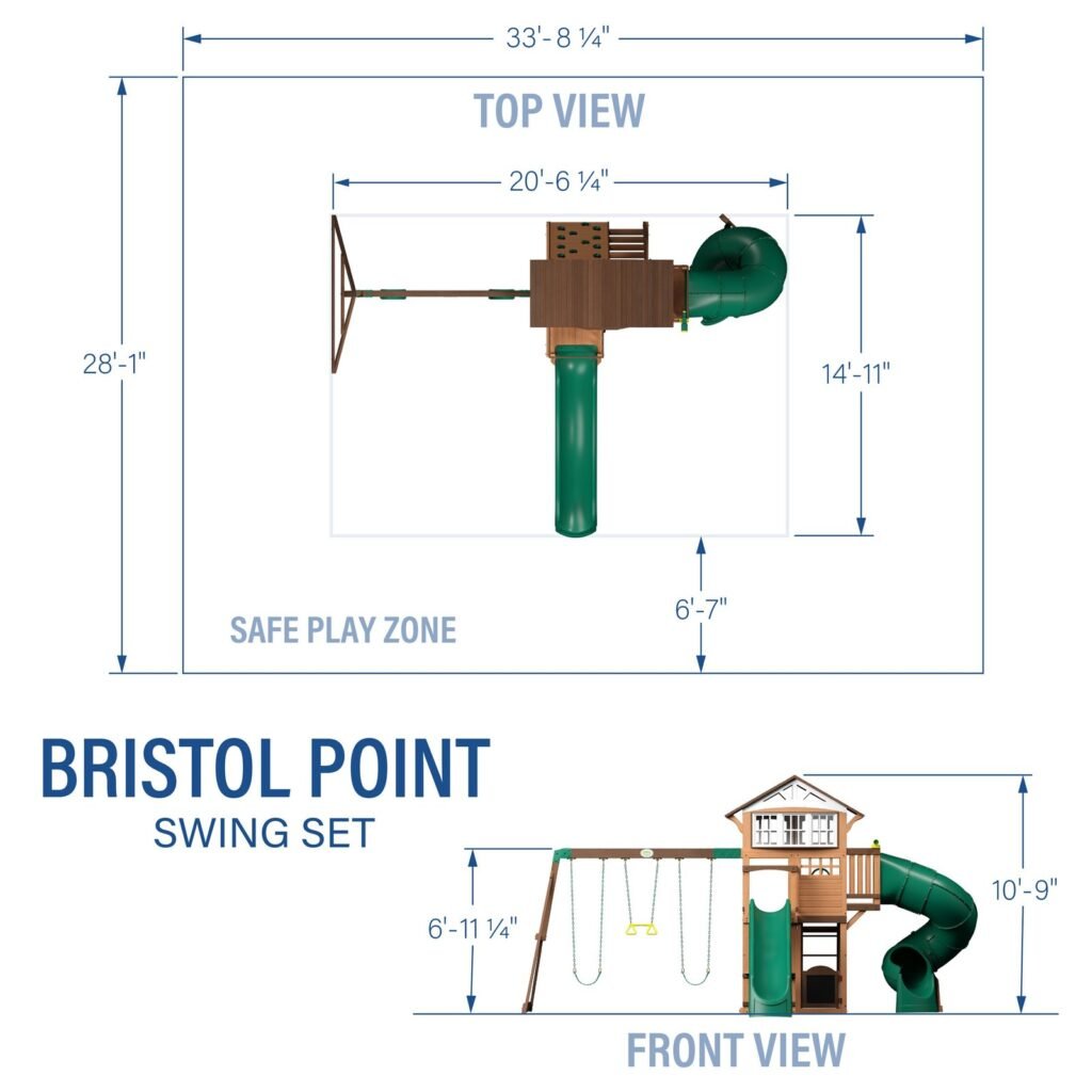 Backyard Discovery Bristol Point playset dimensions diagram