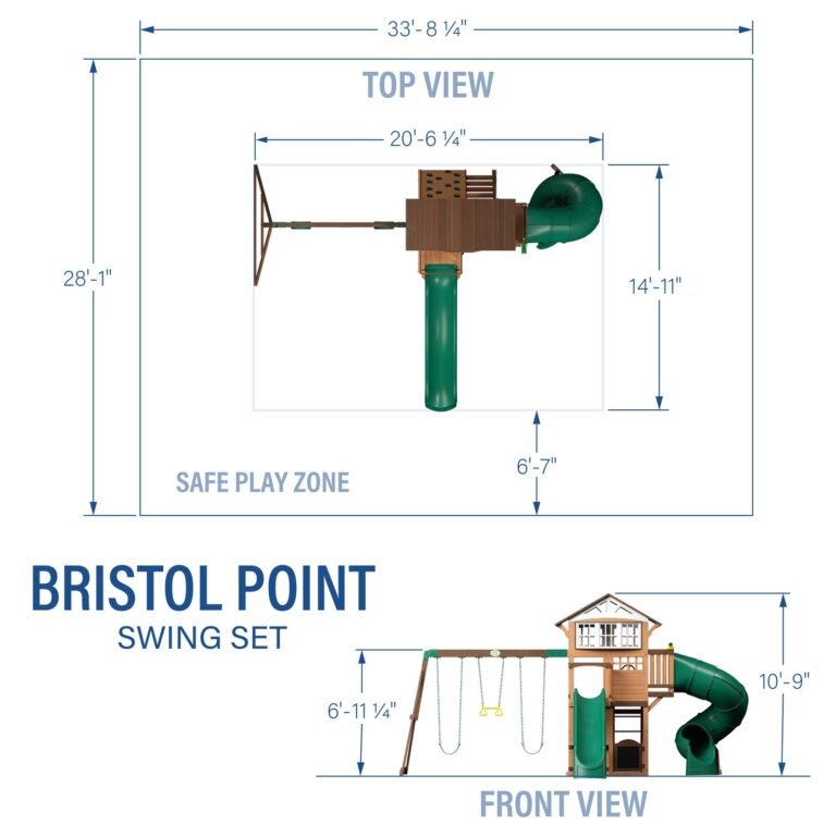 Backyard Discovery Bristol Point playset dimensions diagram