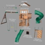 Backyard Discovery Bristol Point wooden playset exploded assembly view
