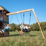 Backyard Discovery Canyon Creek gray playset swings
