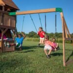 Backyard Discovery Cedar Cove playset two belt swings
