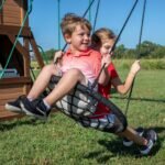 Backyard Discovery Cedar Cove playset web disc swing