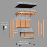 Backyard Discovery Cedar Springs patio bar exploded assembly view