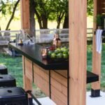 Backyard Discovery Cedar Springs patio bar galvanized steel countertop