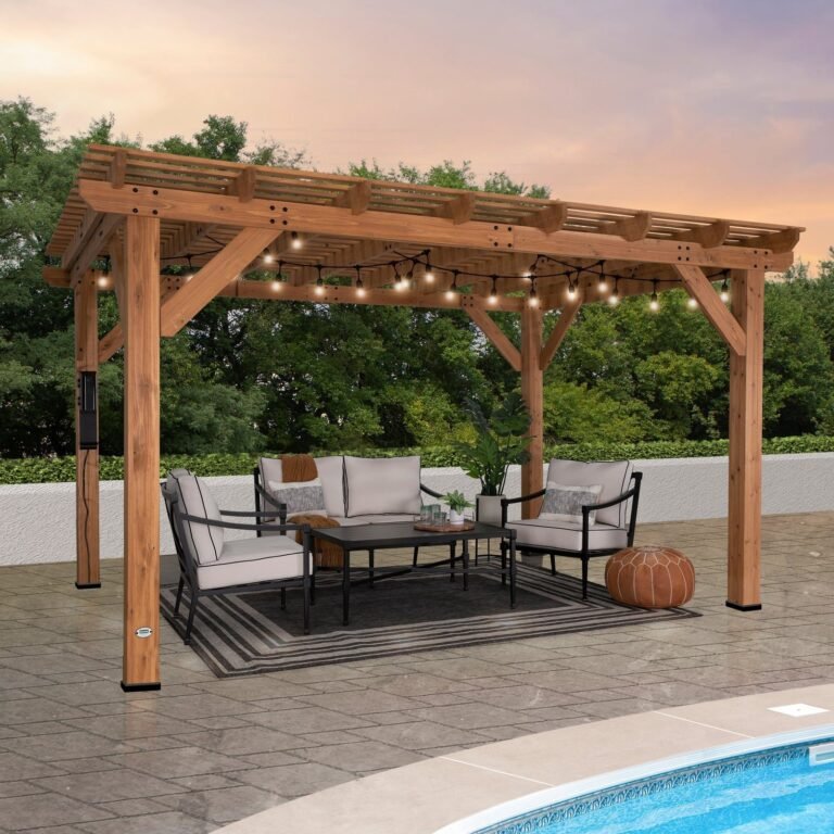 Backyard Discovery Delray 14 x 10 cedar outdoor patio pergola