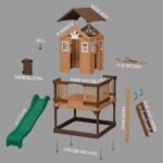Backyard Discovery Echo Heights cedar playhouse exploded assembly view