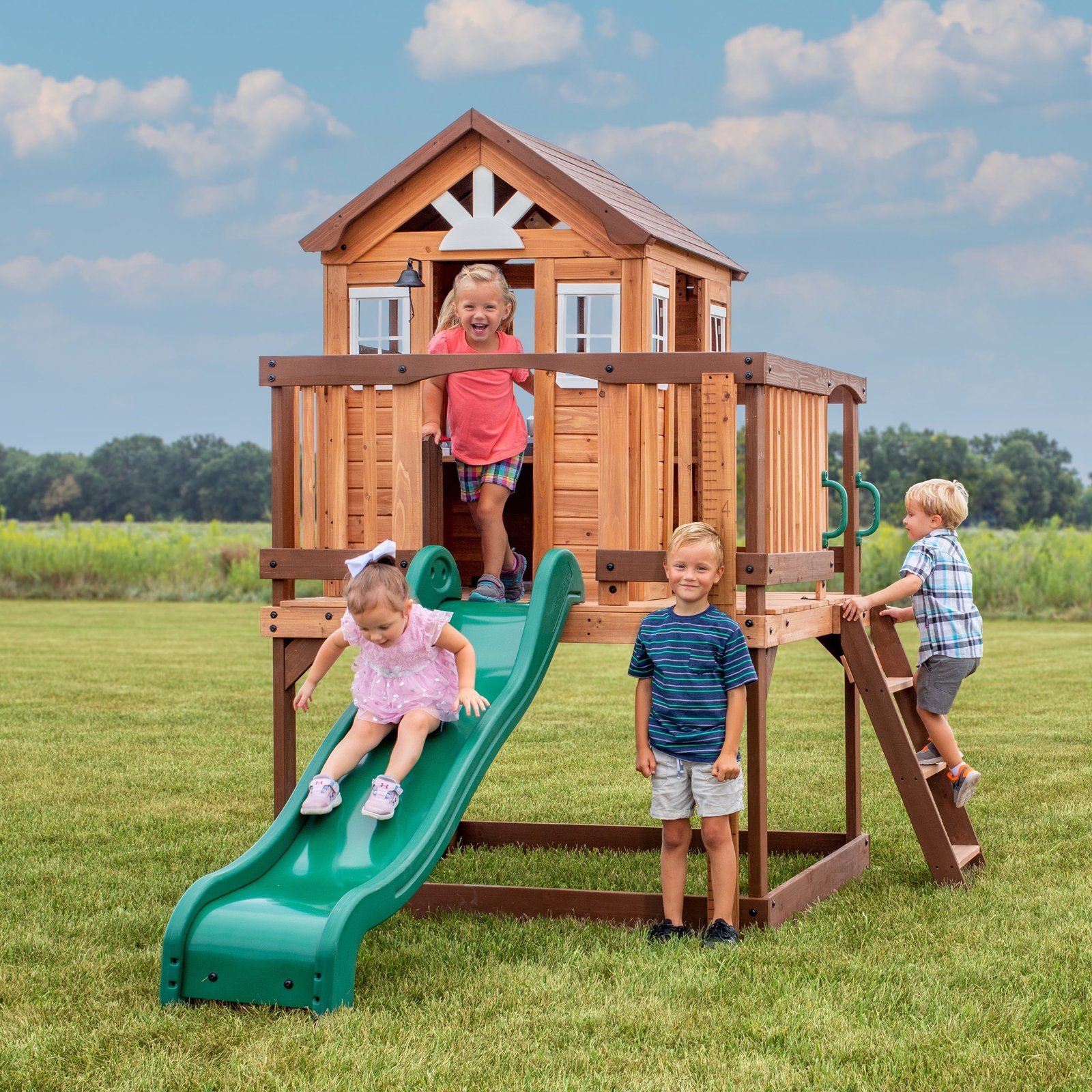 Echo-Heights-Playhouse-Hero.jpg Backyard Discovery Echo Heights wooden kids backyard playhouse