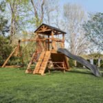 Backyard Discovery Endeavor II gray playset climbing wall