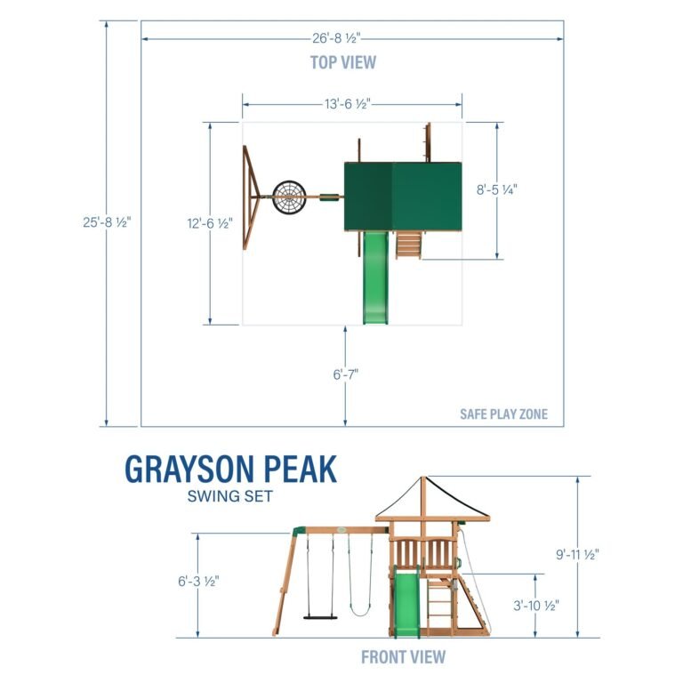 Backyard Discovery Grayson Peak playset dimensions diagram