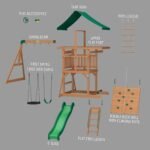 Backyard Discovery Grayson Peak wooden playset exploded assembly view