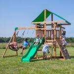 Backyard Discovery Grayson Peak wooden backyard playset and swing set