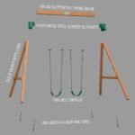 Backyard Discovery Heavy-Duty Durango wooden swing set exploded assembly view