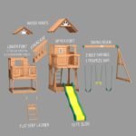 Backyard Discovery Malibu wooden playset exploded assembly view