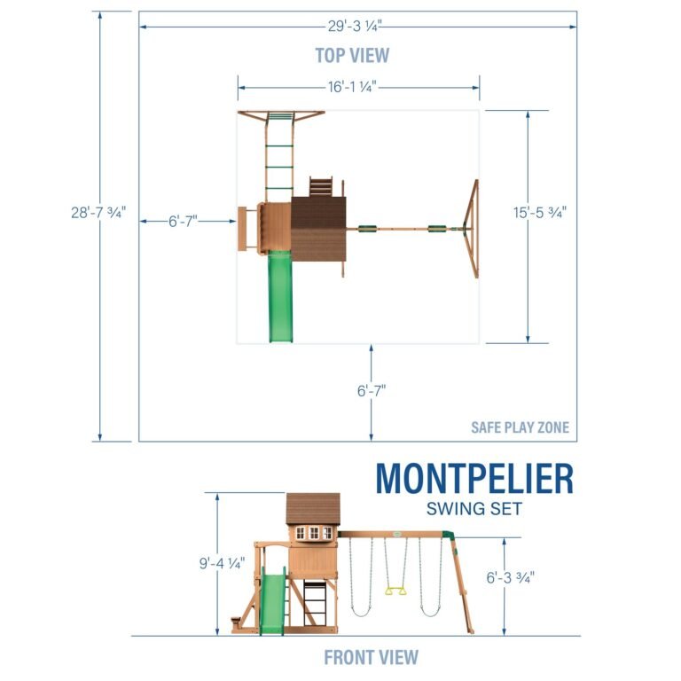 Backyard Discovery Montpelier playset dimensions diagram
