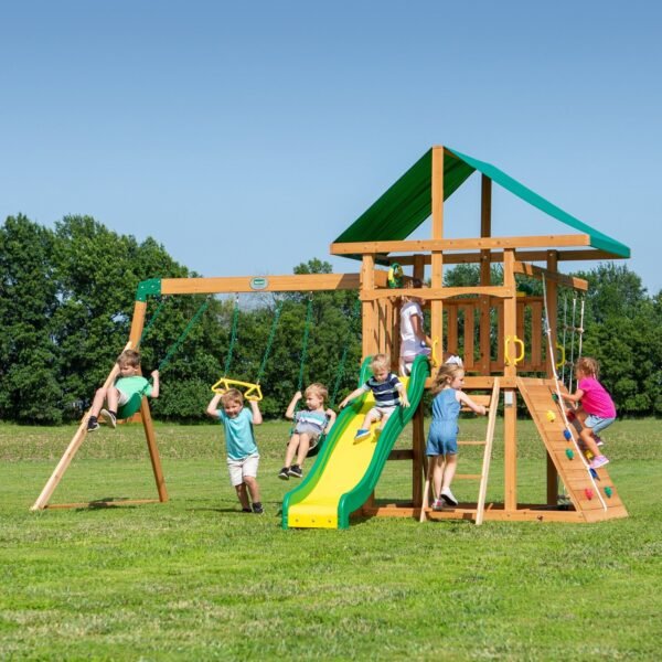 Backyard Discovery Mount McKinley wooden backyard playset and swing set