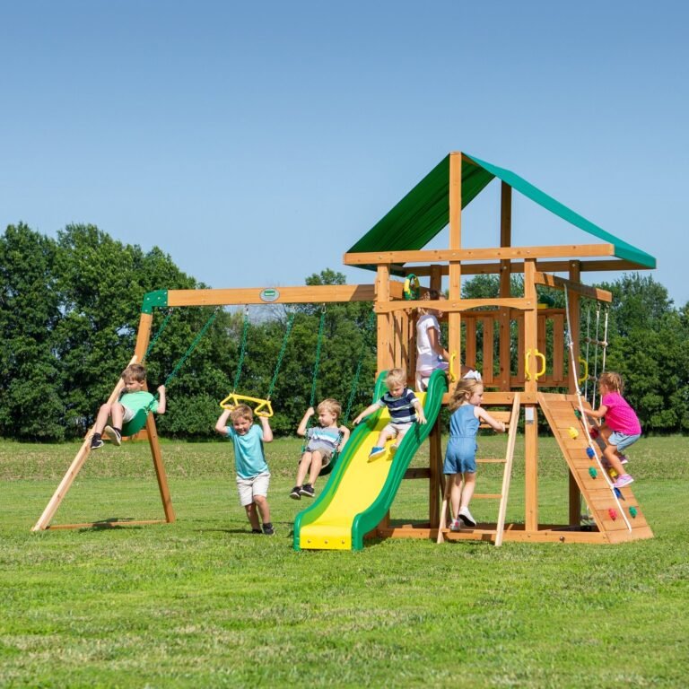 Backyard Discovery Mount McKinley wooden backyard playset and swing set
