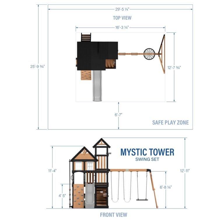 Backyard Discovery Mystic Tower playset dimensions diagram