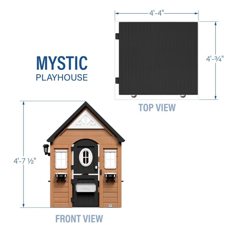Backyard Discovery Mystic playhouse dimensions diagram