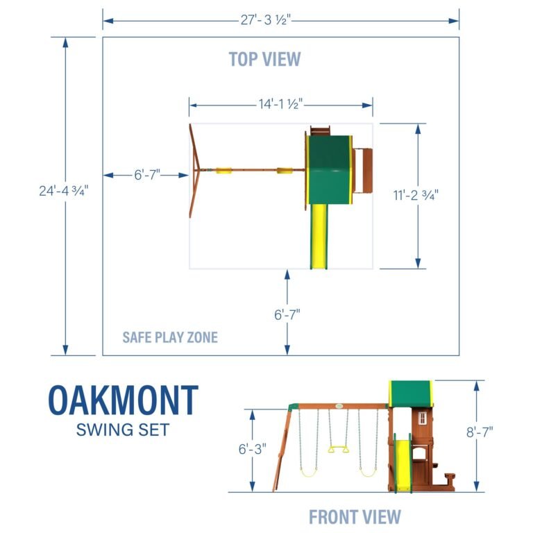 Backyard Discovery Oakmont playset dimensions diagram