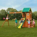 Backyard Discovery Oakmont wooden backyard playset and swing set