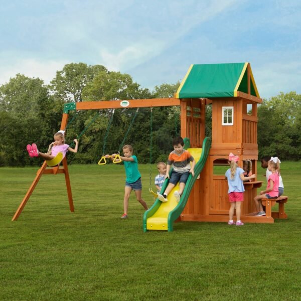 Backyard Discovery Oakmont wooden backyard playset and swing set