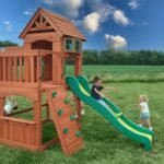 Atlantis Wooden Backyard Playset & Swing Set swing area detail