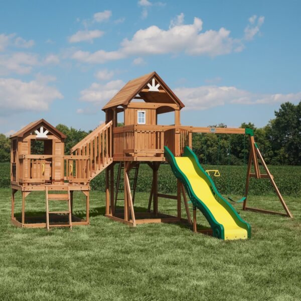 Backyard Discovery Malibu wooden backyard playset and swing set