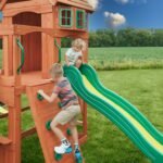 Atlantis Wooden Backyard Playset & Swing Set swing area detail