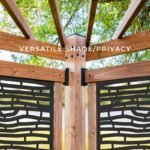 Backyard Discovery Tuscany corner pergola bamboo-style privacy panel close-up