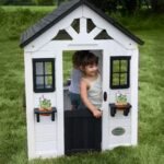 Sweetwater White Wooden Kids' Backyard Playhouse product detail view 3