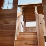 Backyard Discovery Malibu playset wooden staircase between elevated play areas