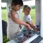 Backyard Discovery Sweetwater White playhouse toy dishes and pretend kitchen