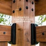 Backyard Discovery Tuscany and Verona pergola black powder-coated hardware detail