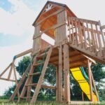 Backyard Discovery Malibu wooden playset rear view