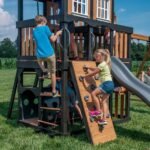 Backyard Discovery Mystic Tower playset 10-hold rock climbing wall