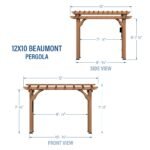 Backyard Discovery Beaumont 12 x 10 pergola dimensions diagram
