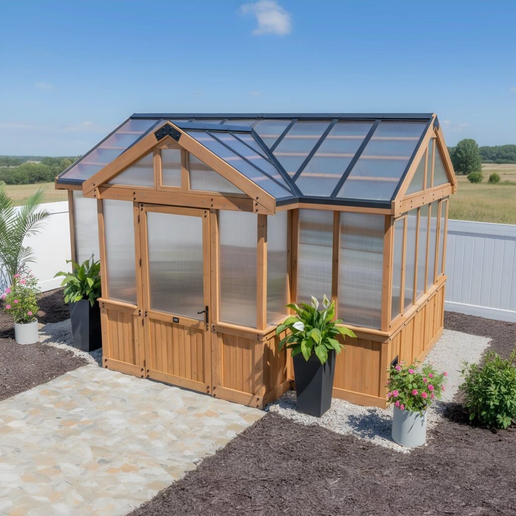 Backyard Discovery Savannah 14.5 x 12 cedar backyard greenhouse