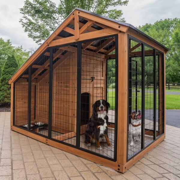 Backyard Discovery Canine Cabin secure cedar backyard animal enclosure