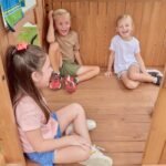Backyard Discovery Caribbean playset clubhouse inside deck