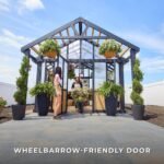 Backyard Discovery Larkspur greenhouse wheelbarrow-friendly access