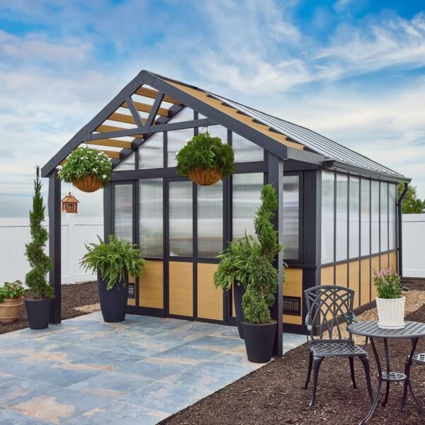 Backyard Discovery Larkspur 14 x 12 metal backyard greenhouse