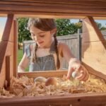 Backyard Discovery Rustic Roots chicken coop egg collection area