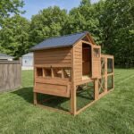 Backyard Discovery Rustic Roots chicken coop with doors open