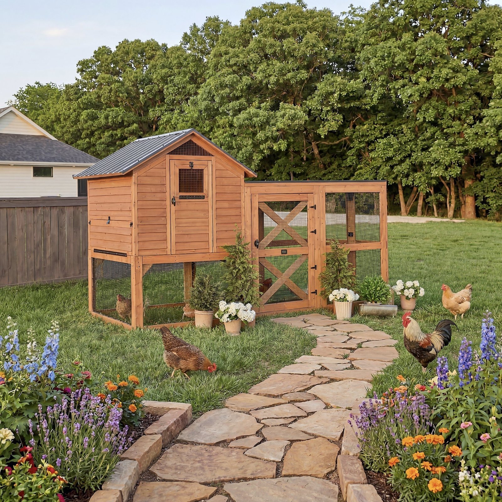Backyard Discovery Rustic Roots outdoor chicken coop and enclosed run