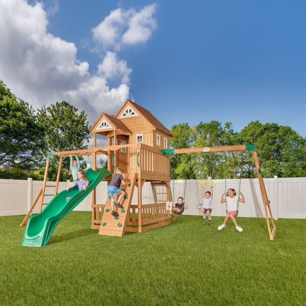 Backyard Discovery Voyager wooden backyard playset and swing set